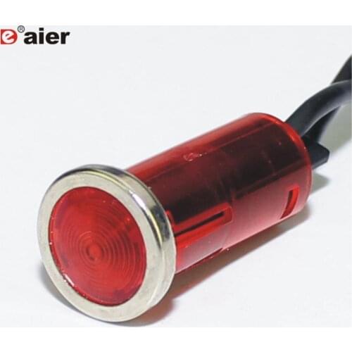 100PCS WL-02S 12 Volt Panel Mount Indicator Light 12.7mm Mini Signal Light With Cable