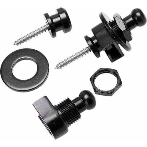 2pcs A Pair Of Guitar Bass Schaller Strap Buckle Locks Buttons Round Head Black Guitar Accessory Chrome Locking Machine Tuners