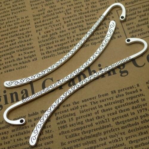 20pcs Students Paper Clips Office Bookmark DIY Vintage Gift Hook Label Stationery Decorations Tibetan Silver Metal School