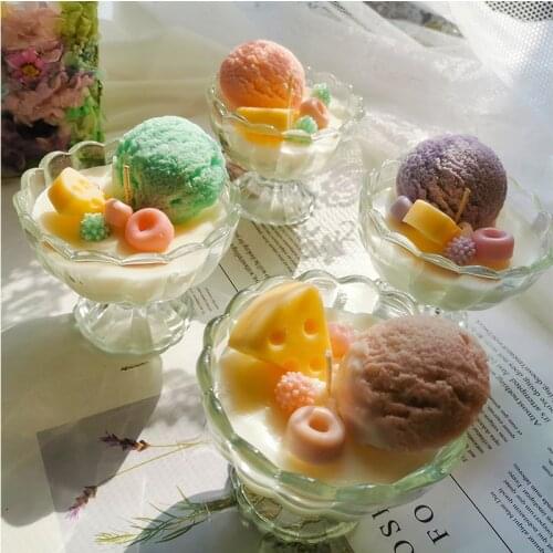3D ice cream Silicone mold for Candle Soap Making Dessert Baking Pudding Cake Mould Tools