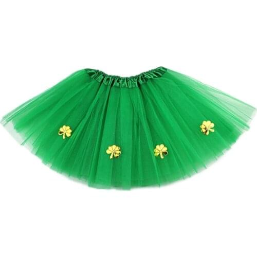 8 Pieces Irish Saint Patricks Day Costume Accessories Set Shamrock Suspenders Tutu Skirt Arm Warmers Socks Necklace Headband Bow
