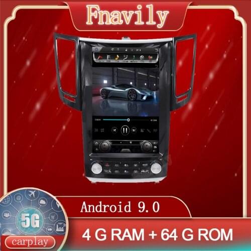 Fnavily Android 9 Car Radio For Infiniti QX70 FX25 FX35 FX37 Multimedia System Player GPS Navigation Vertical Screen Tesla Style
