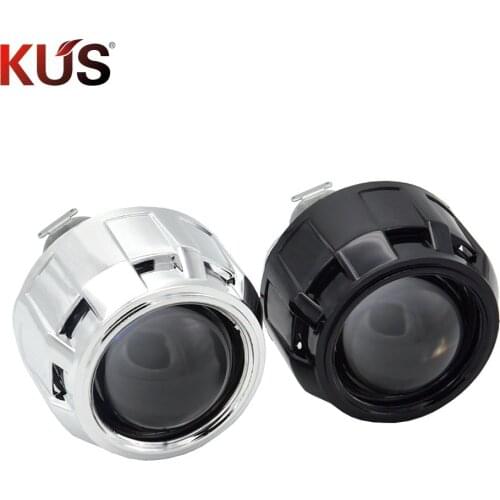 2pcs 2.5inch bi-xenon hid Projector lens with shrouds H1 H4 H7 motorcycle car hid projector lens headlight Headlamp car styling