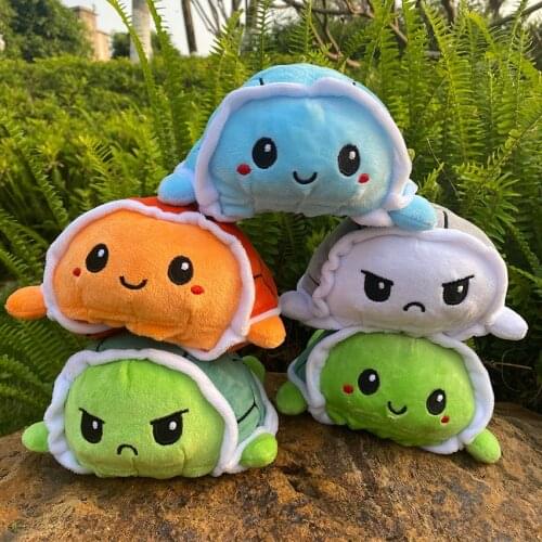13 Styles Double Sided Reversible Turtle Kids Plushie Plush Animals Double-Sided Flip Tortoise Plush Doll Cute Toys