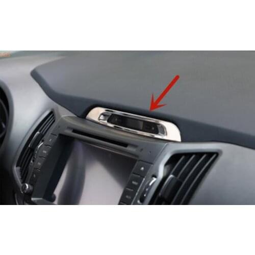 Stainless steel central control display electronic clock display decorative frame Car styling For Kia Sportage R 2011-2016
