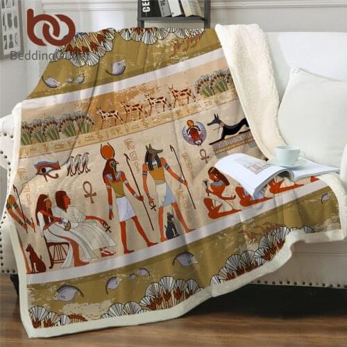 BeddingOutlet Fleece Blanket Ancient Egyptian Civilization Throw Blanket African Soft Blankets For Beds Characters Linen Blanket