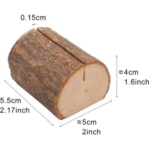 Rustic Wood Place Card Holder Table Number Stand Name Cards Photo Clip for Wedding Party P9YA