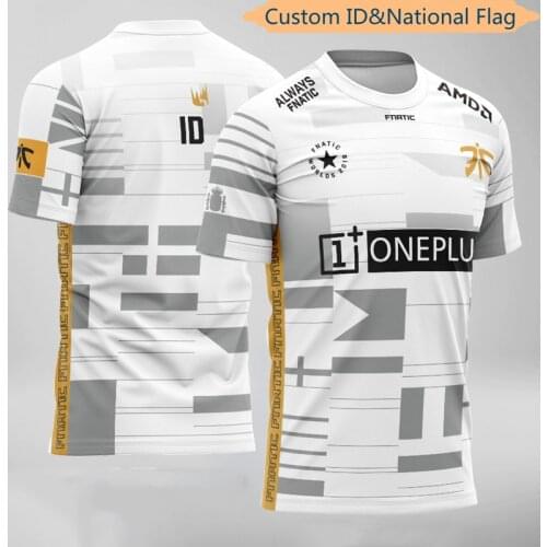 LOL CSGO E-Sports Player Jerseys Uniform Team Fnatic Game Tshirt Customized ID Fans T Shirt Men Women Custom Name Tee Shirt