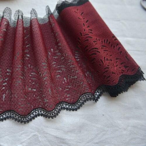 Lace accessories Wine red fabric is water soluble embroidery dress clothing material 21 cm wide f992