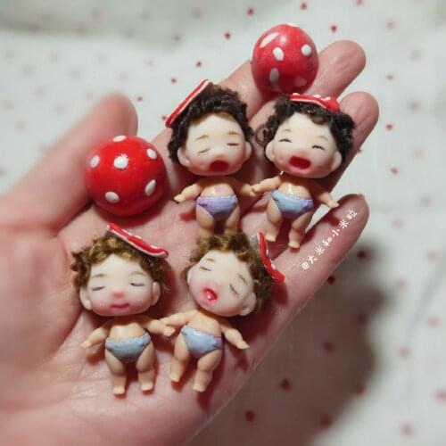 Top quality Thumb Doll-3 Closed eyes Boy OB11 Baby Mini Doll Custom Human 5 cm cute High-end Art cool Hobbie Toy Gift Model