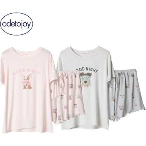 Summer thin modal good night short-sleeved shorts home service suit cute Japanese loose casual pajamas women