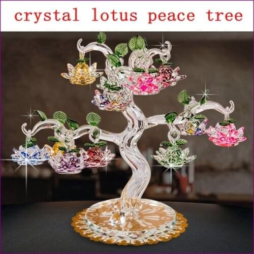 TRANSPARENT CHIRSTMAS TREE HANGING ORNAMENTS 60MM CRYSTAL GLASS LOTUS MINIATURE FIGURINE HOME DECORATIONS FIGURINES CRAFTS GIFTS