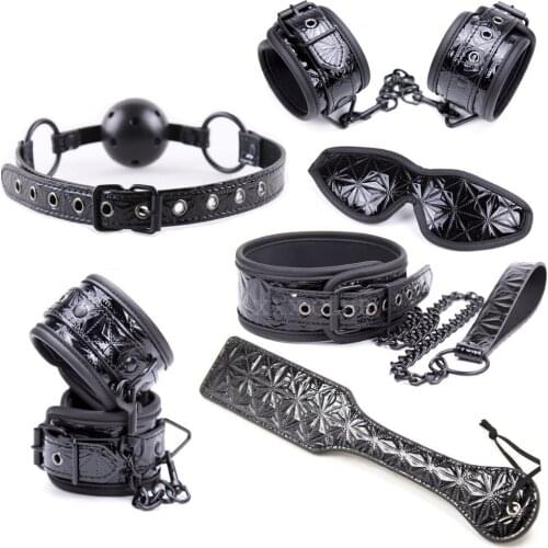 Puppy play Tied Ultimate Bondage Kit,blindfold, ball gag, collar, wrist and ankle cuffs, paddle spanking sex toys