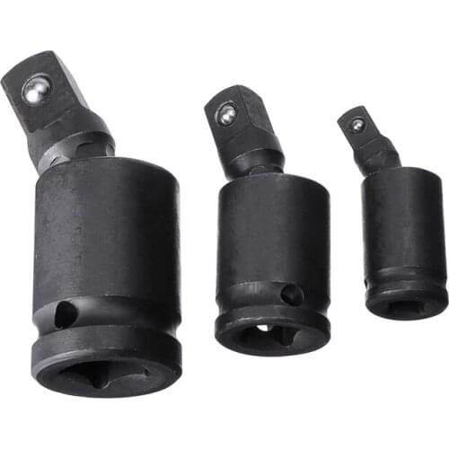 3pcs Universal Impact Sockets Set 360 Degree Ratchet Wrench Sockets 1/4" 1/2" 3/8" Joint Drive Bendy Set Car Repair Tool