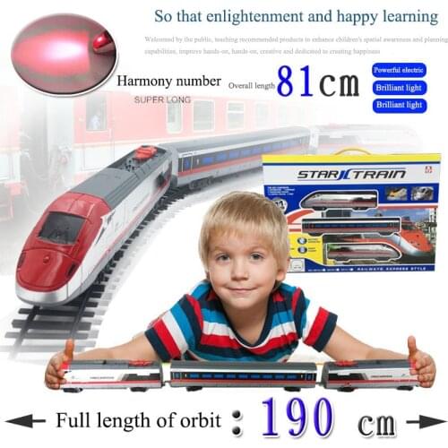 1:38 Scale Electric Train Railway Track Set Harmony Classic Train Electric Rail Car Model High-Speed Railway Children Toy Gifts