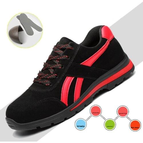 Indestructible Safety Shoes for Men Steel Toe Work Shoes Non-slip Breathable Comfortable Footwear Industrial Construction Boots