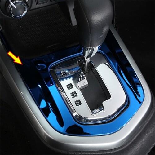 Stainless steel For Nissan Navara NP300 accessories 2017-2019 car styling Car gear shift knob frame panel Decoration Cover Trim