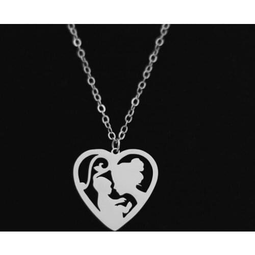 Stainless steel love Mother and Baby pendant necklace---2 colors free choice---Drop shipping