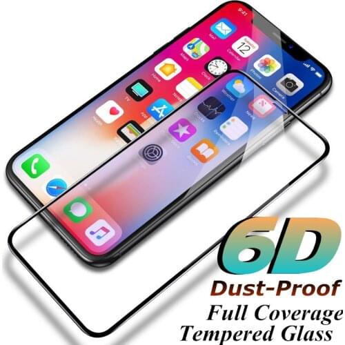 New 6D Tempered Glass Dust-Proof for iPhone X 10 Glass On an iX 10 Screen Protector Glass Full Coverage Protective Film 5.8