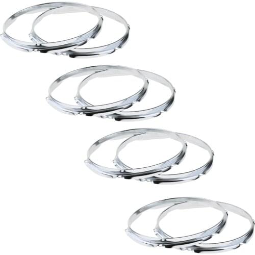 MagiDeal 4 Pair Iron Tom-Tom Drum Hoop Rim DIY 10inch 6 Holes/Lugs