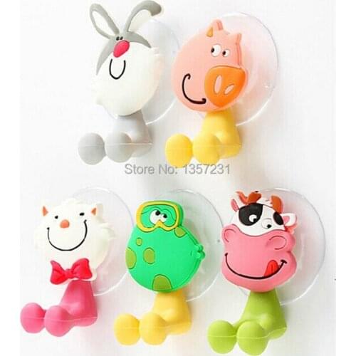 Wholesale 500pcs/lot Cute Cartoon Animal Sucker Toothbrush holder / Suction hooks