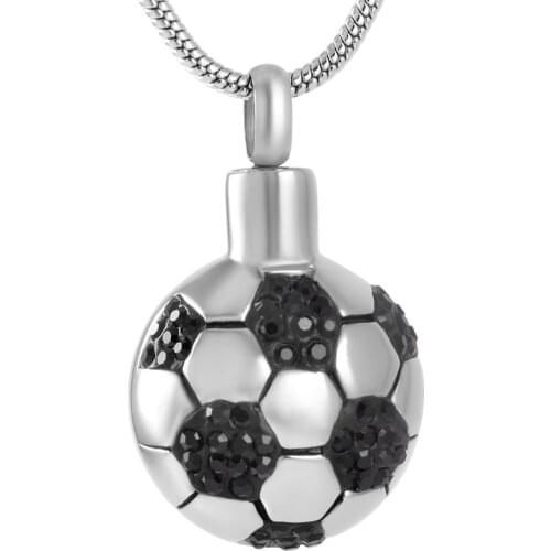IJD8299 Football Shape Cremation Pendant Necklace for Man,Unique Design Stainless Steel Keepsake Cremation Jewelry for Ashes