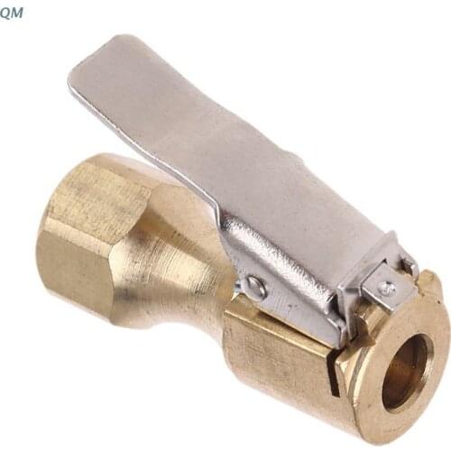 Air Chuck 1/4 inch Open Flow Straight Lock On Tire Chuck with Clip for Inflator Gauge Compressor Accessories 13MF
