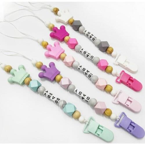 Baby Gift Handmade Silicone Pacifier Chains can be DIY Safe Teething Chain Infant Baby Teether Pacifier Clips Holder Chew Toys