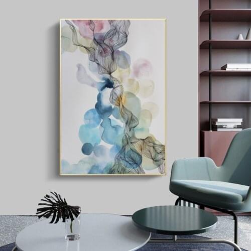 RELIABLI ART Abstract Line Colorful Painting Canvas Art Wall Pictures For Living Room Study Home Decoration Posters And Prints