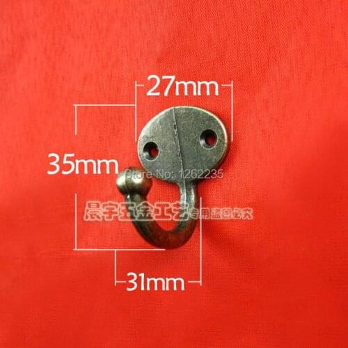 35*31mm Vintage Bronze Hat Coat Clothes Robe Towel Door Wall Hook Hangers with Screws