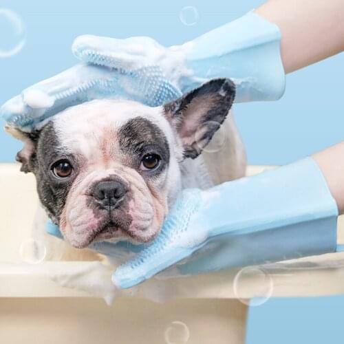 The Silicone Comfortable Pet Dog Cat Massage Bath Brush Kitten Doggie Bath Gloves Prevent Scratching Bit Clean Pet Care Products