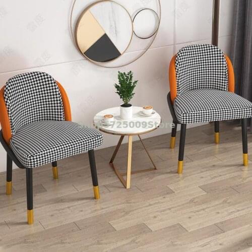Modern minimalist dining chair light luxury net red backrest stool makeup chair home leisure negotiation nail hotel restaurant