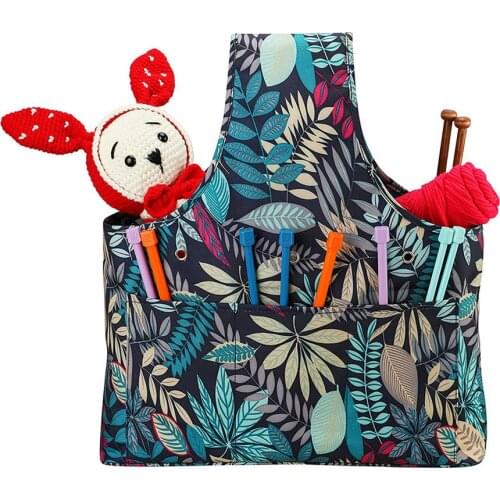 Knitting Storage Bag Yarn Wool Tote Bag DIY Handmade Crochet Bag Sewing Supplies Storage Tote Organizer Accessories