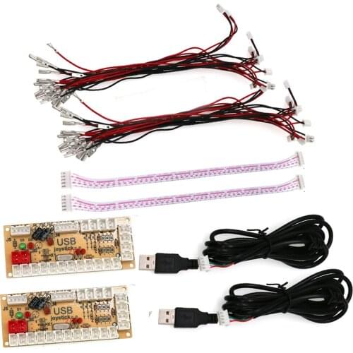 2 Set Zero Delay Arcade Game USB Encoder To PC Raspberry Pi Joystick Control SANWA Push Button Wire 2 Players DIY
