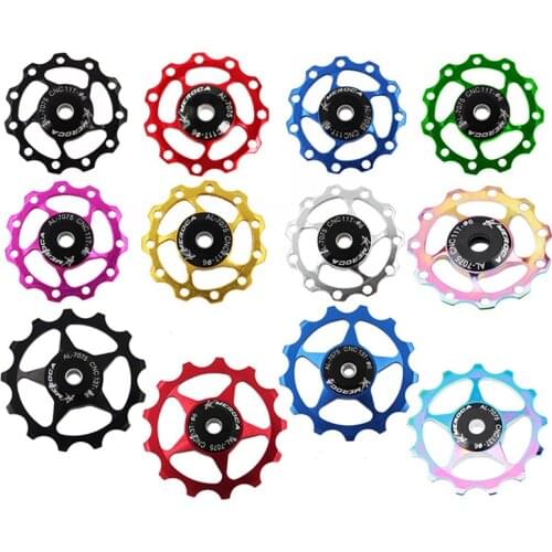 11T/13T Aluminum Alloy MTB Mountain Bike Bicycle Rear Derailleur Pulley Jockey Wheel Road Bike Guide Roller for 7/8/9/10 Speed
