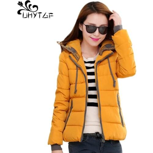 UHYTGF Winter Jacket Women Coat Women Parka Warm Plus Size Overcoat Jacket Fashion Female Thick Jacket Down cotton clothing X434