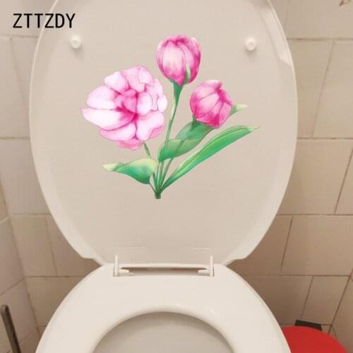 ZTTZDY 21.3*19.5CM Watercolor Flower Cartoon Bedroom Wall Decal WC Toilet Stickers Home Decor T2-0241