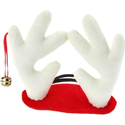 1 pcs pet dog Christmas antler headdress with bell christmas toys for pet over head dog antlers Red Green S L Christmas gifts