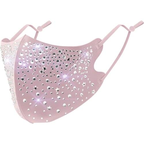 1pc Womens Face Mask Anime Mondkapjes Halloween Cosplay Masque Mascarillas Metal Diamond Water Crystal Masks Маска Для Лица