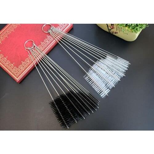 10pcs/set Nylon Tube Brushes Straw Set For Drinking Straws / Glasses / Keyboards / Jewelry Cleaning Brushes Clean Tools 50Set
