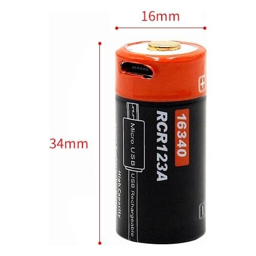 3 pcs. Doublepow 16340 lithium battery 3.7V 650mAh bright flashlight CR123A Battery USB rechargeable battery