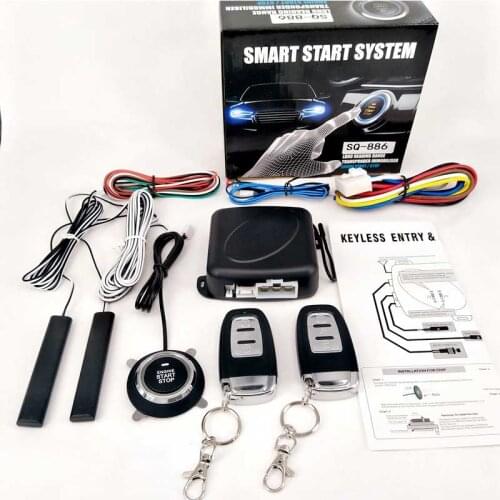 Auto Central Locking Passive Keyless Entry System Engine Push Button Vehicles PKE Start/Stop Lock With 2 Smart Key Remote Start