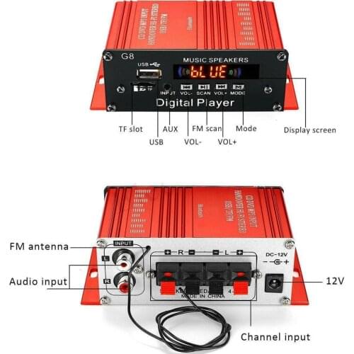 Bluetooth Stereo Audio 2 Channel Amplifier HiFi 2.0 CH Sound Power Receiver