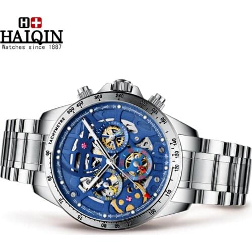HAIQIN Automatic Watch Men Brand Luxury Watches Mechanical Wrist Watches For Men Clock Waterproof Sport Watch relogio masculino