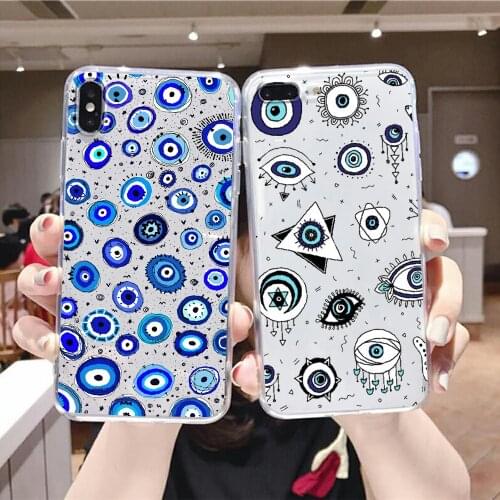 Abstract Art Evil Eye Turkey Phone Case For Xiaomi Redmi Note 7 7A 8 8T 9 9A 9S 10 K30 Pro Ultra transparent pretty funda art