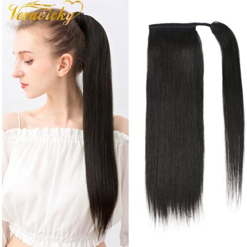 Brazilian Natural Human Hair Balayage Ponytail Extensions 1 Piece Machine Made Remy Blonde Real Human Hair Pony tail Clip Ins