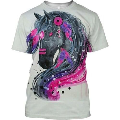 CLOOCL Newest Animal Print Men T-shirts Colorful Horse 3D Pullovers Tops Unisex Short Sleeve Tops Harajuku T Shirts