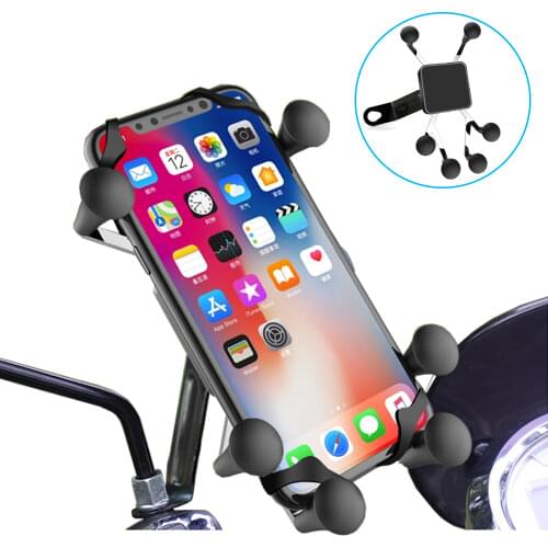 Universal Motorcycle Telephone Holder Moto Bicycle Rear View Mirror Mount Holder Smartphone GPS Holder for iPhone Samsung Xiaomi