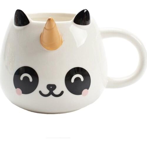 Unicorn ceramics mug cute rainbow mug Hand painted unicorn cup creative office coffee mug breakfast Christmas gifts