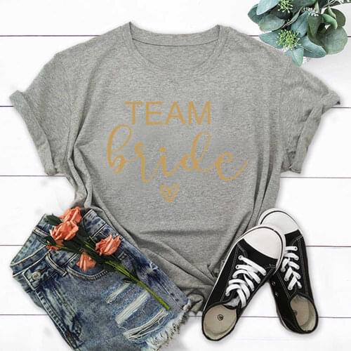 Bride Team Fashion Summer Tops T Shirt Women Tshirt New Tshirt Graphic Tee Women T-shirt Female Tee Shirt XNTX005